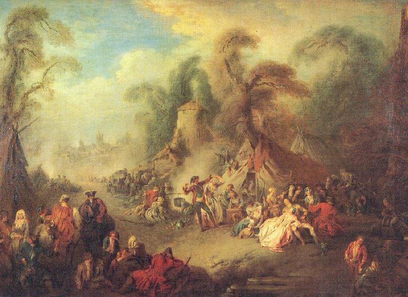 Pater, Jean-Baptiste A Country Festival with Soldiers Rejoicing France oil painting art